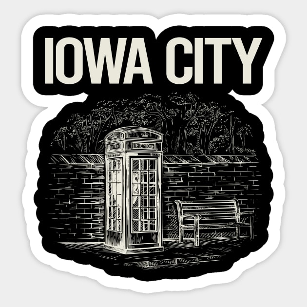 Vintage Phone Booth Iowa City Sticker by rosenbaumquinton52